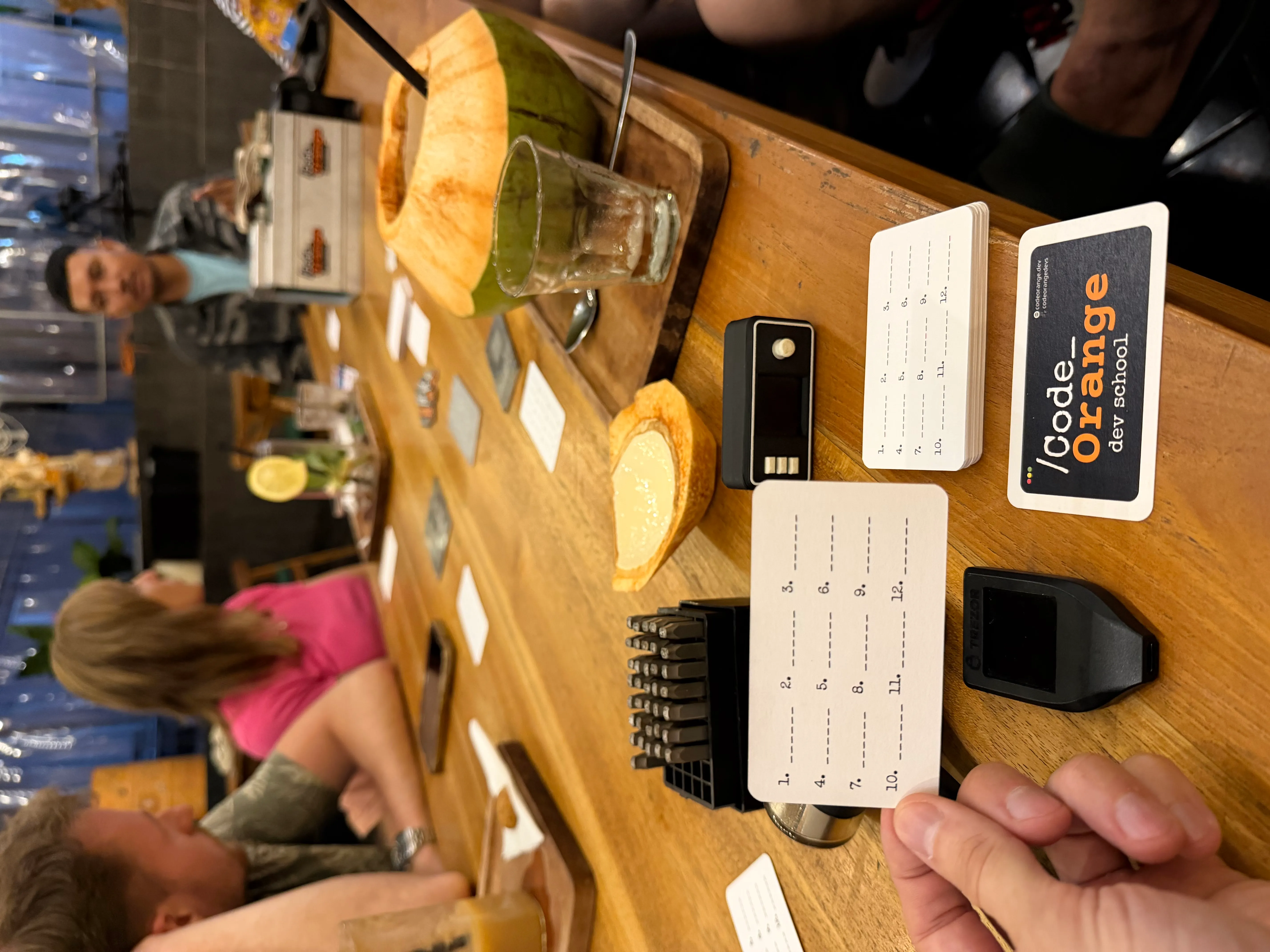 Seed-phrase backup business cards