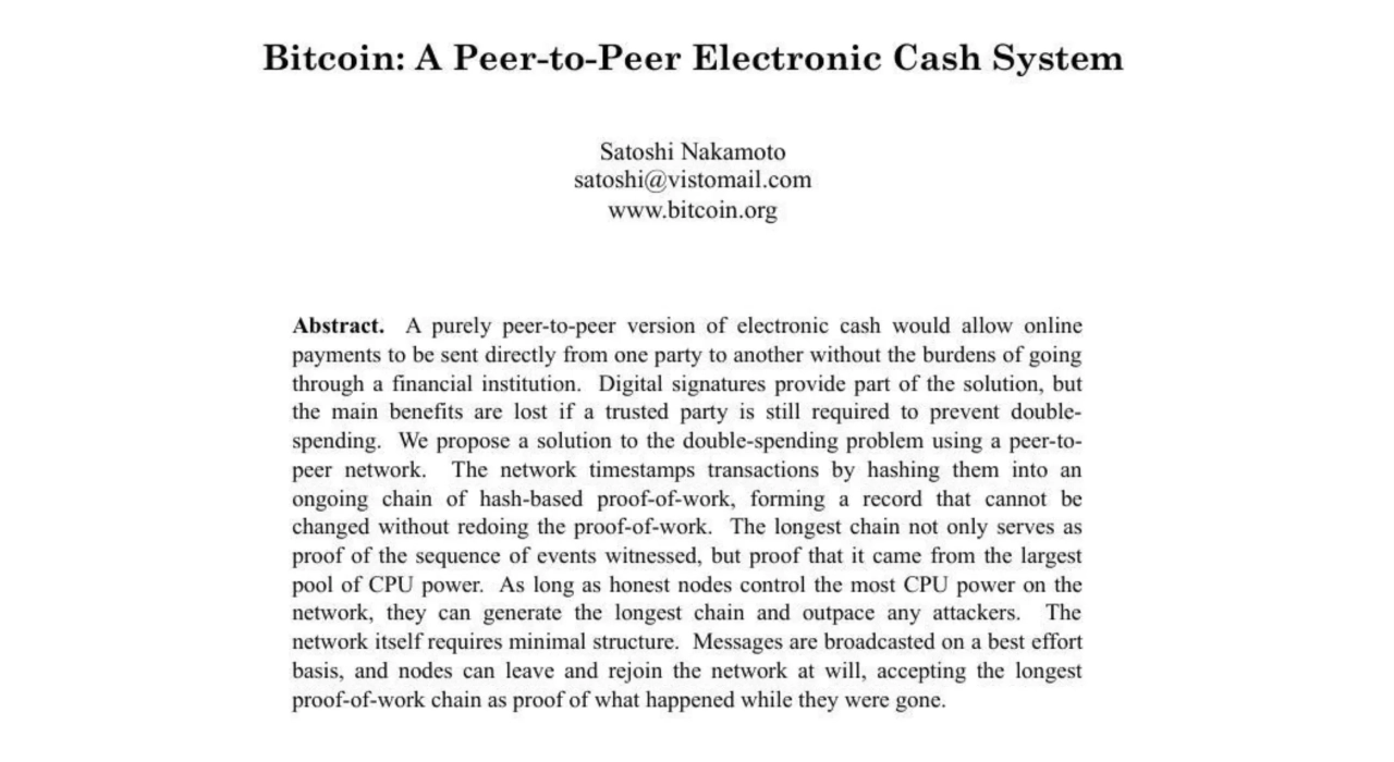 Title and summary of the first version of the white paper (October 2008)