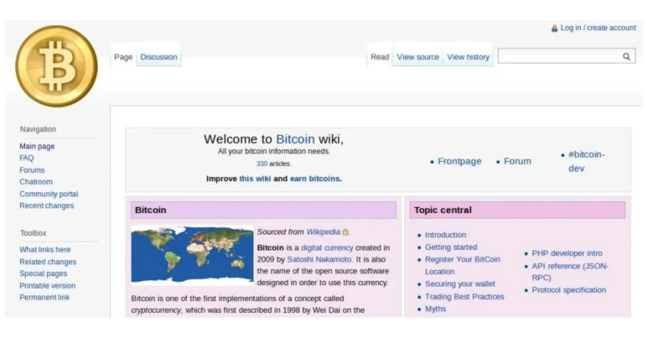 Snapshot of the Bitcoin.it wiki on May 21, 2011