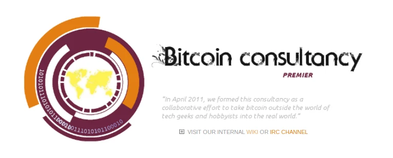 Bitcoin Consultancy website screenshot, May 13, 2011