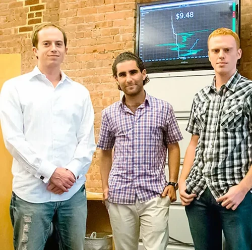 Erik Voorhees, Charlie Shrem and Ira Miller at the BitInstant offices in February 2012