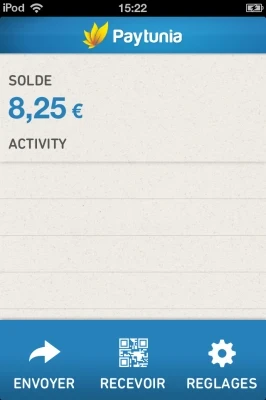 Paytunia application interface (in French) in November 2012