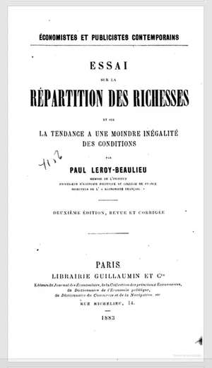 Essai sur la répartition des richesses