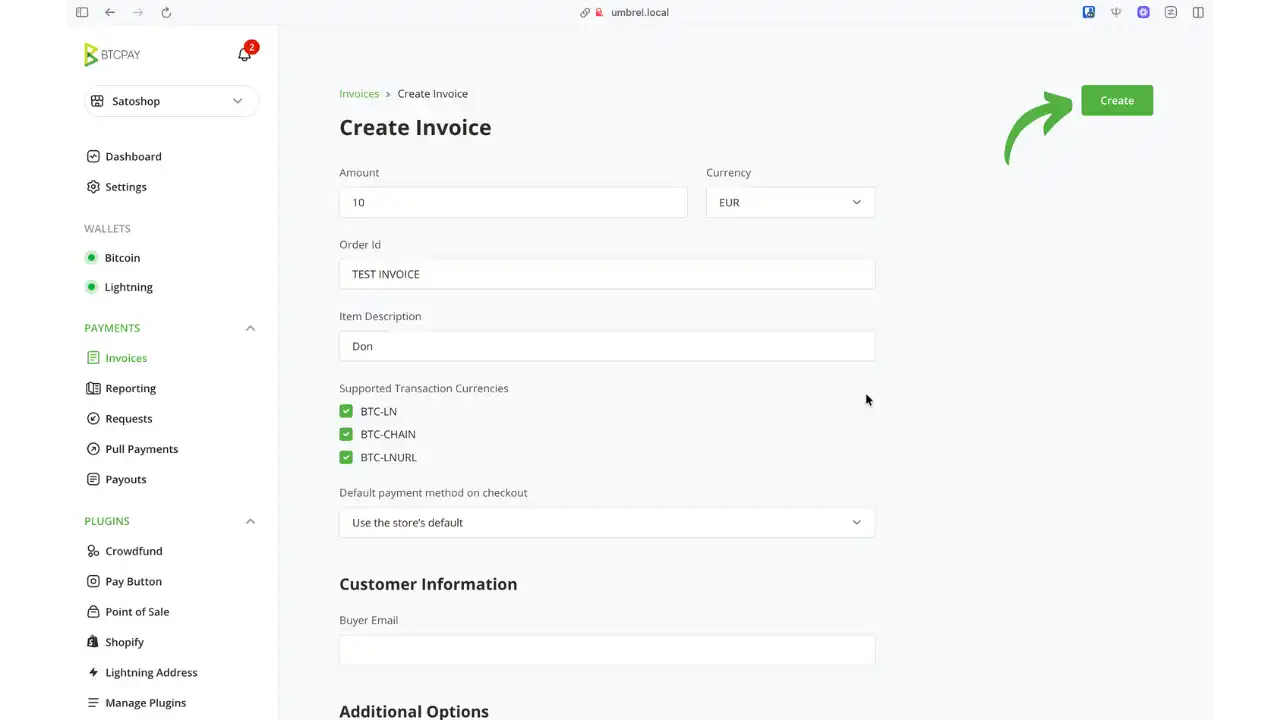 Création d'une nouvelle facture