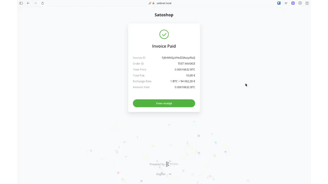 Confirmation de paiement réussi