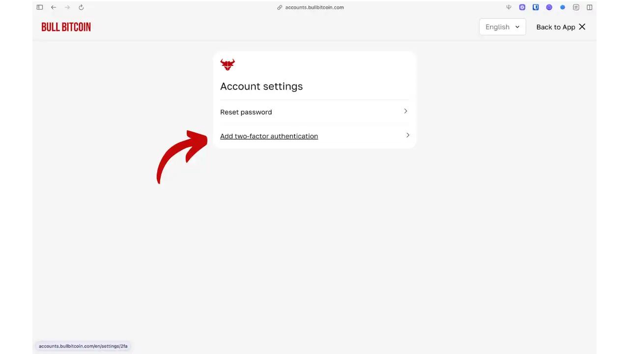 Activation 2FA Bull Bitcoin