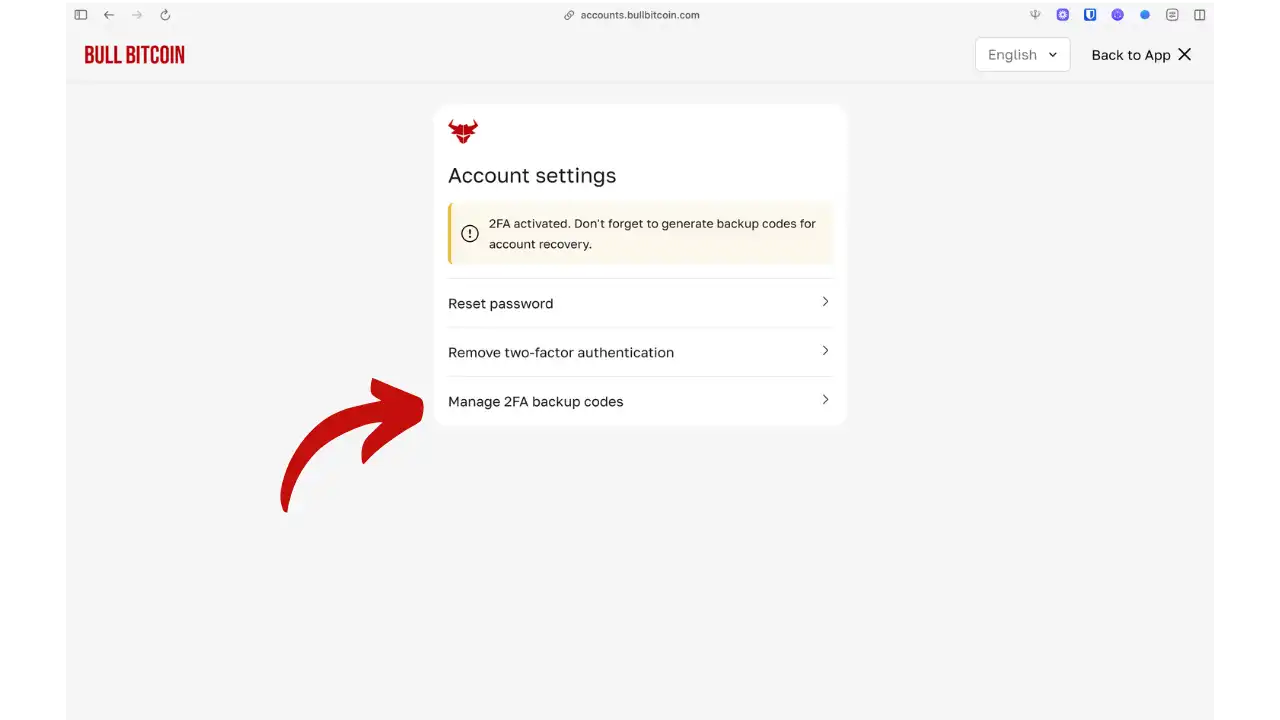 Gestion des codes de sauvegarde