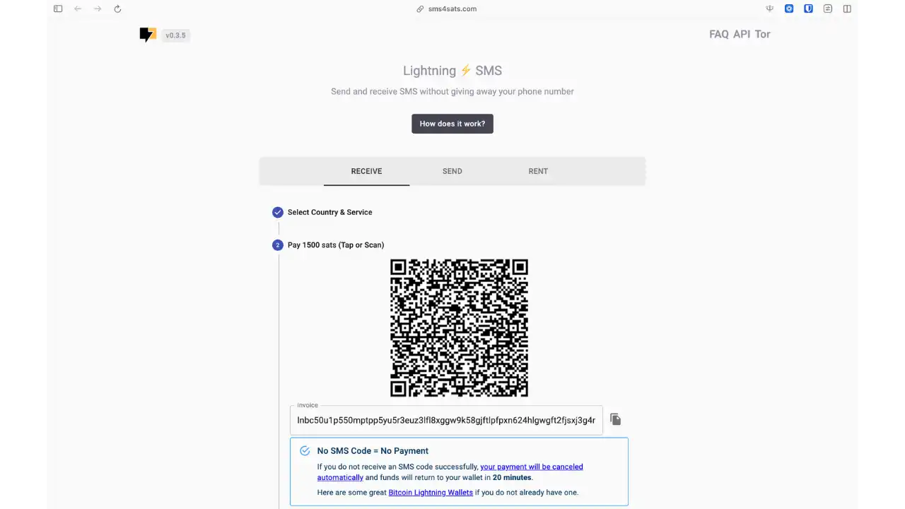 QR code de paiement Lightning avec garantie de remboursement