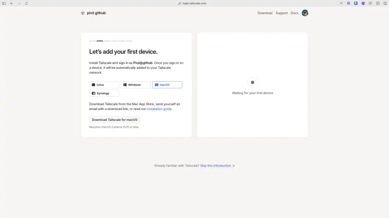 Ajout du premier appareil
