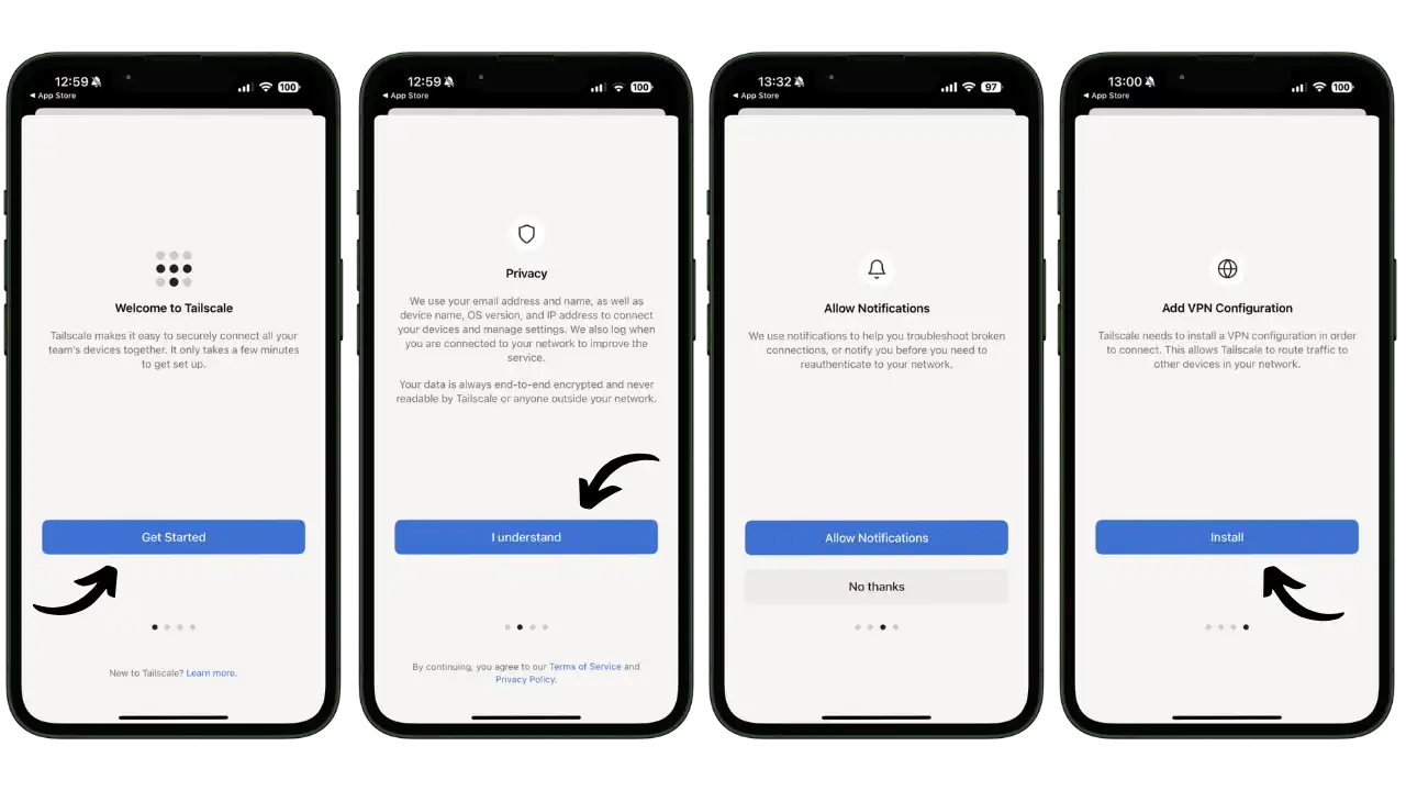 Installation sur iPhone