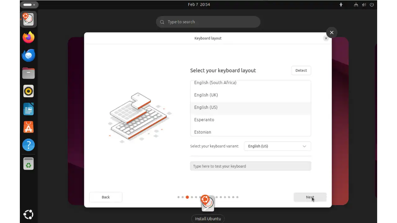 Configuration du clavier
