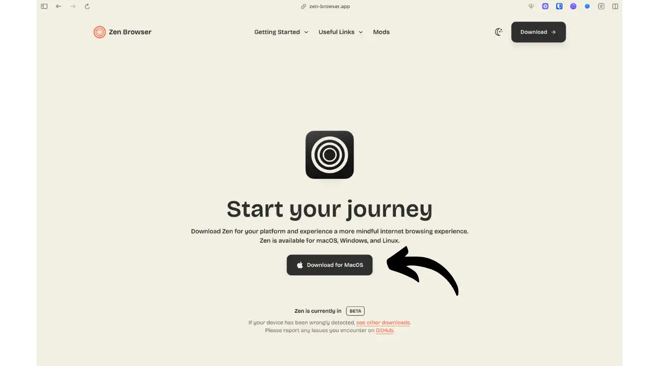 Page de téléchargement