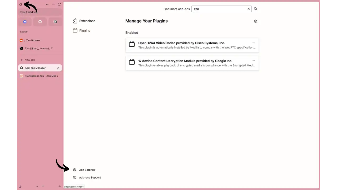 Accès aux paramètres