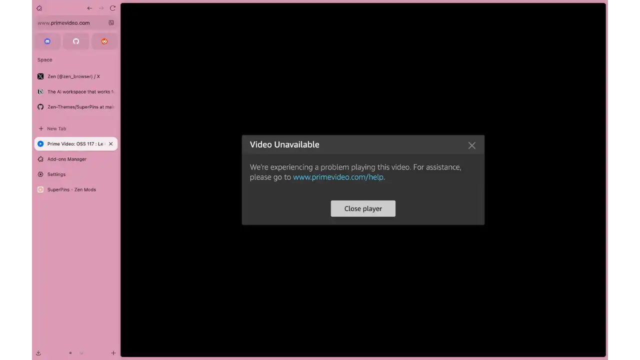 Erreur DRM Prime Video