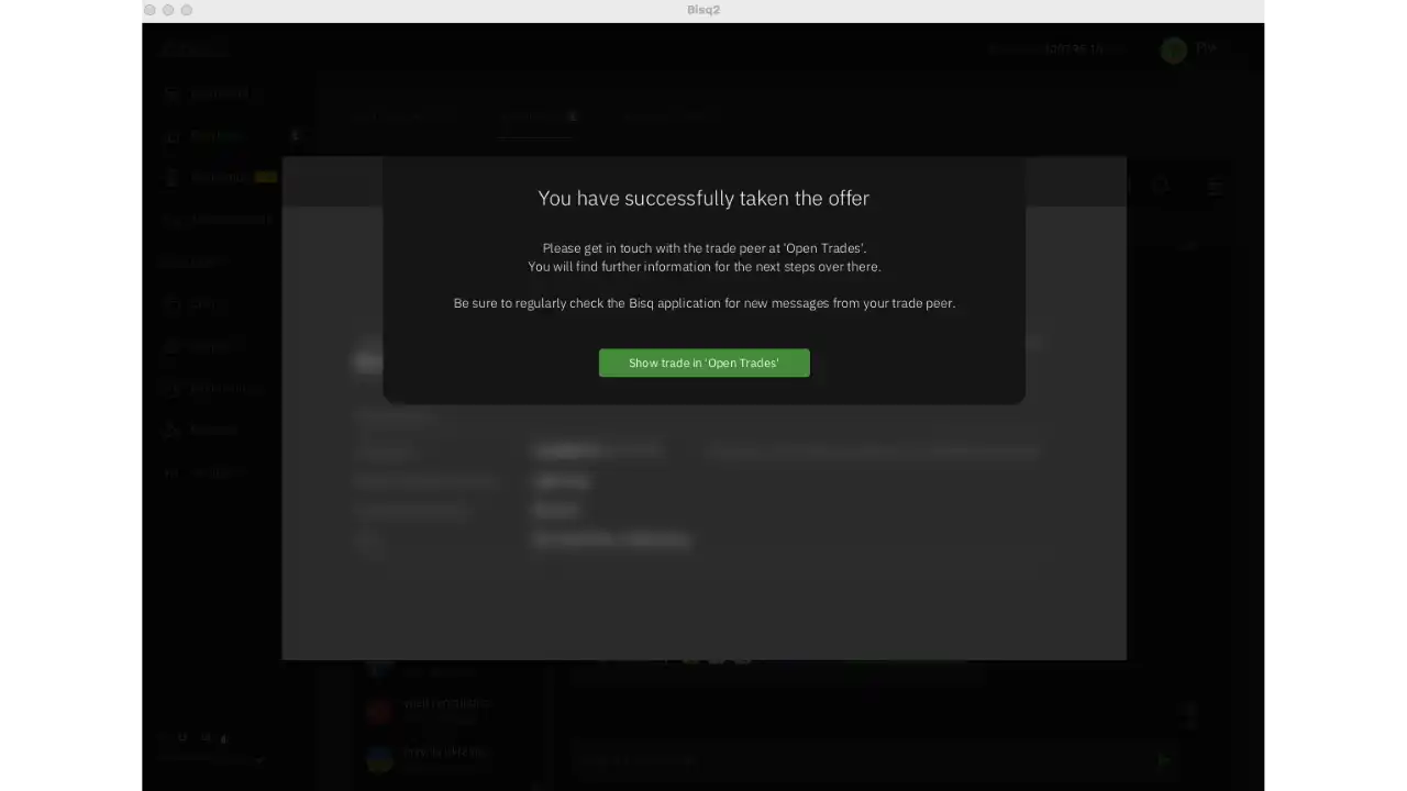 Récapitulatif du trade