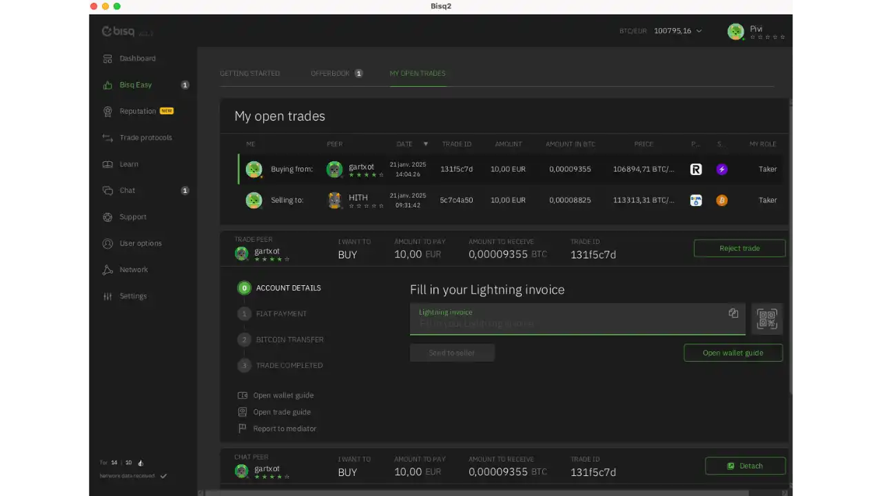 Envoi adresse Bitcoin
