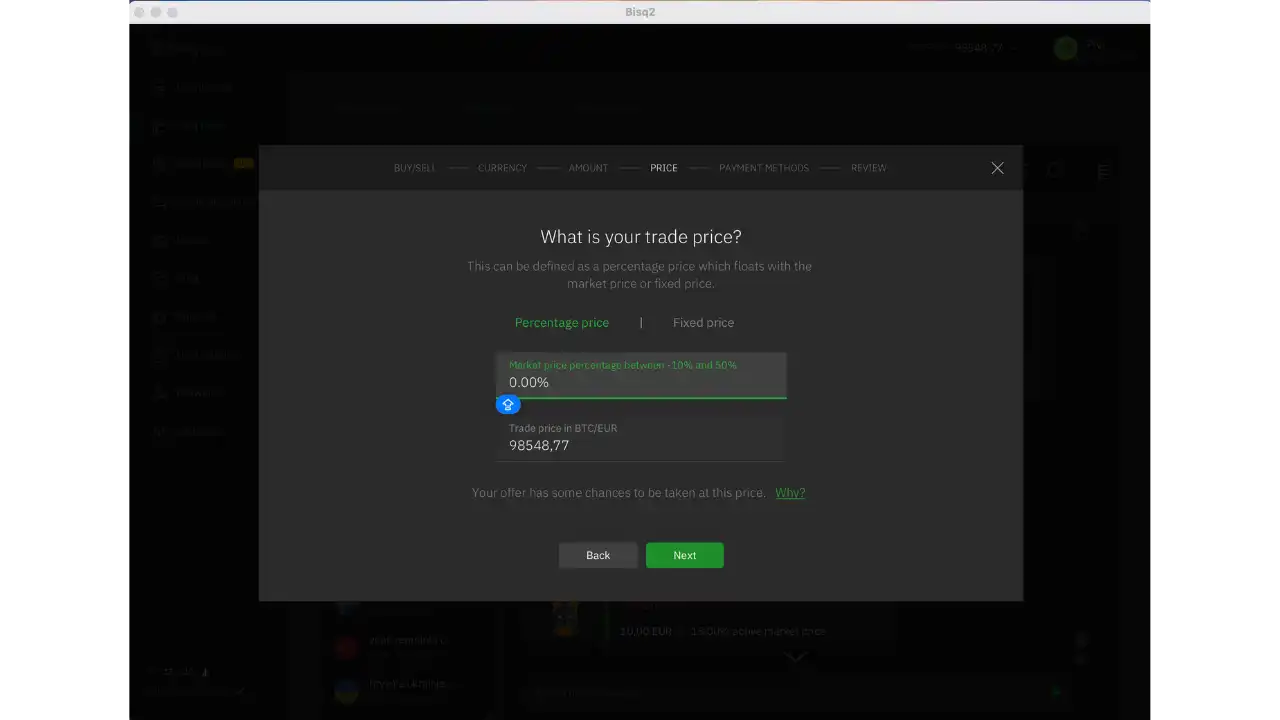Configuration du montant