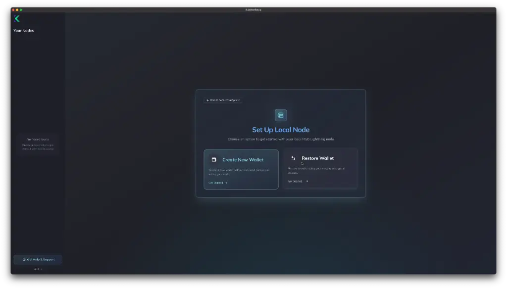 Local Node Setup Screen