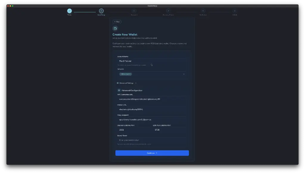 Wallet Creation Screen