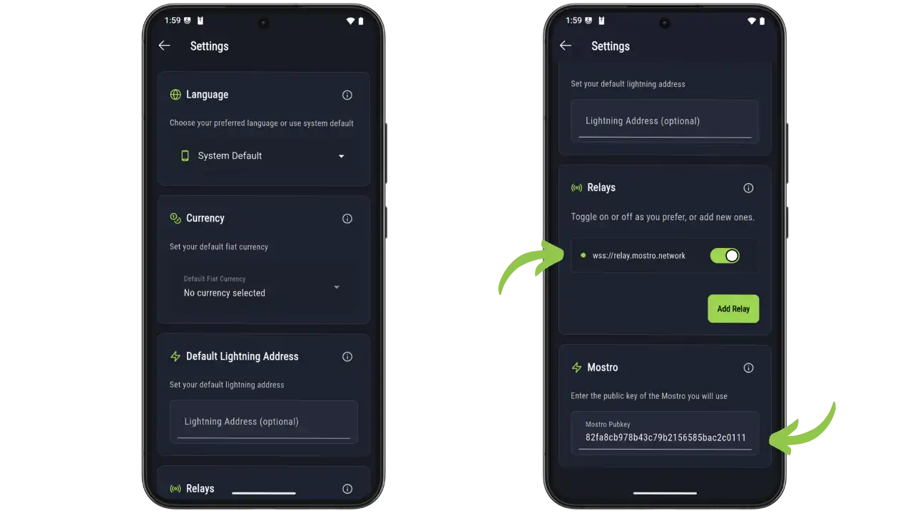 Paramètres de l'application
