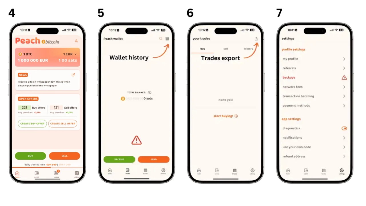 Navigation dans l'application