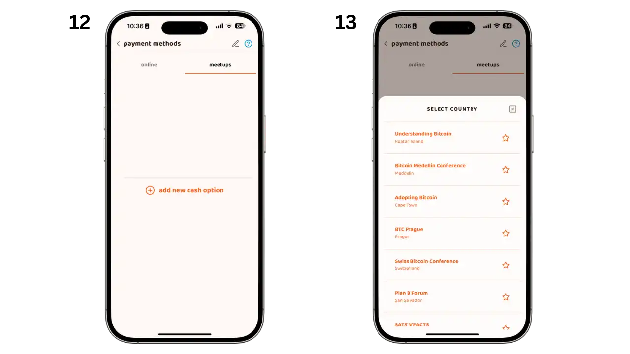 Configuration des paiements en personne