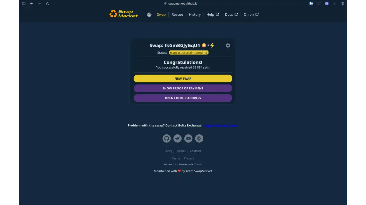 Confirmation swap-in