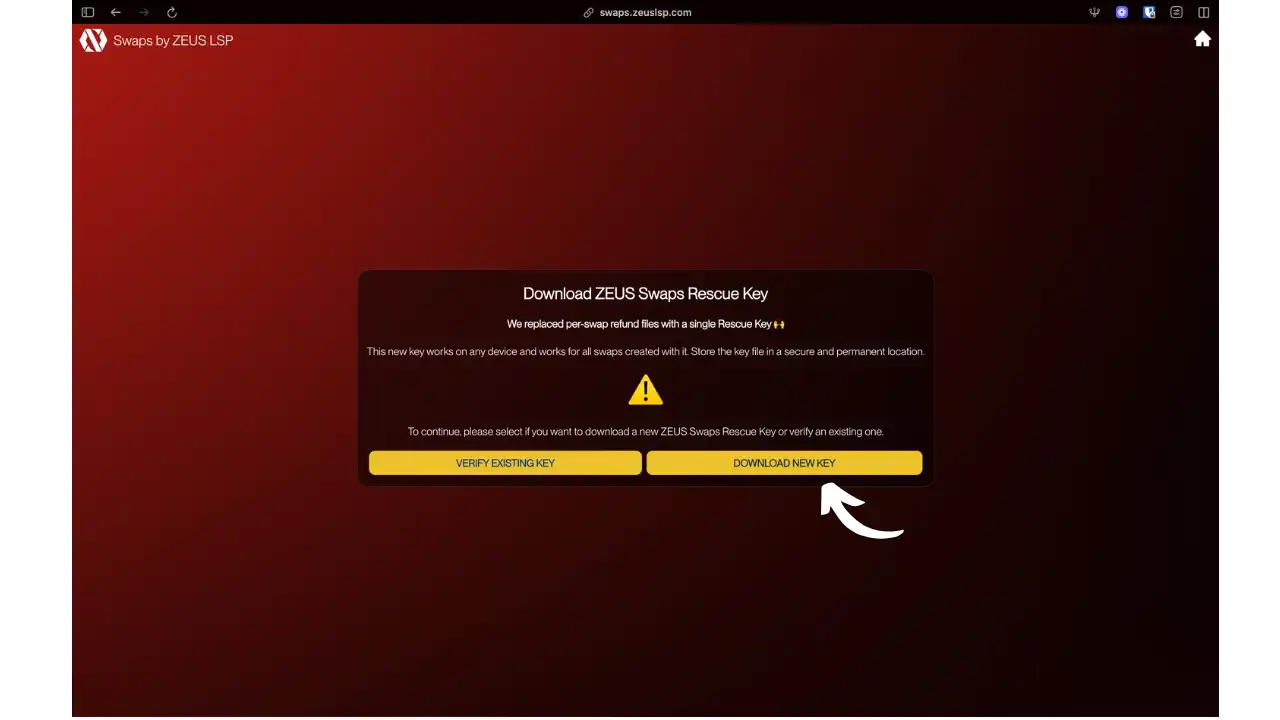 Téléchargement de la Zeus Swaps Rescue Key