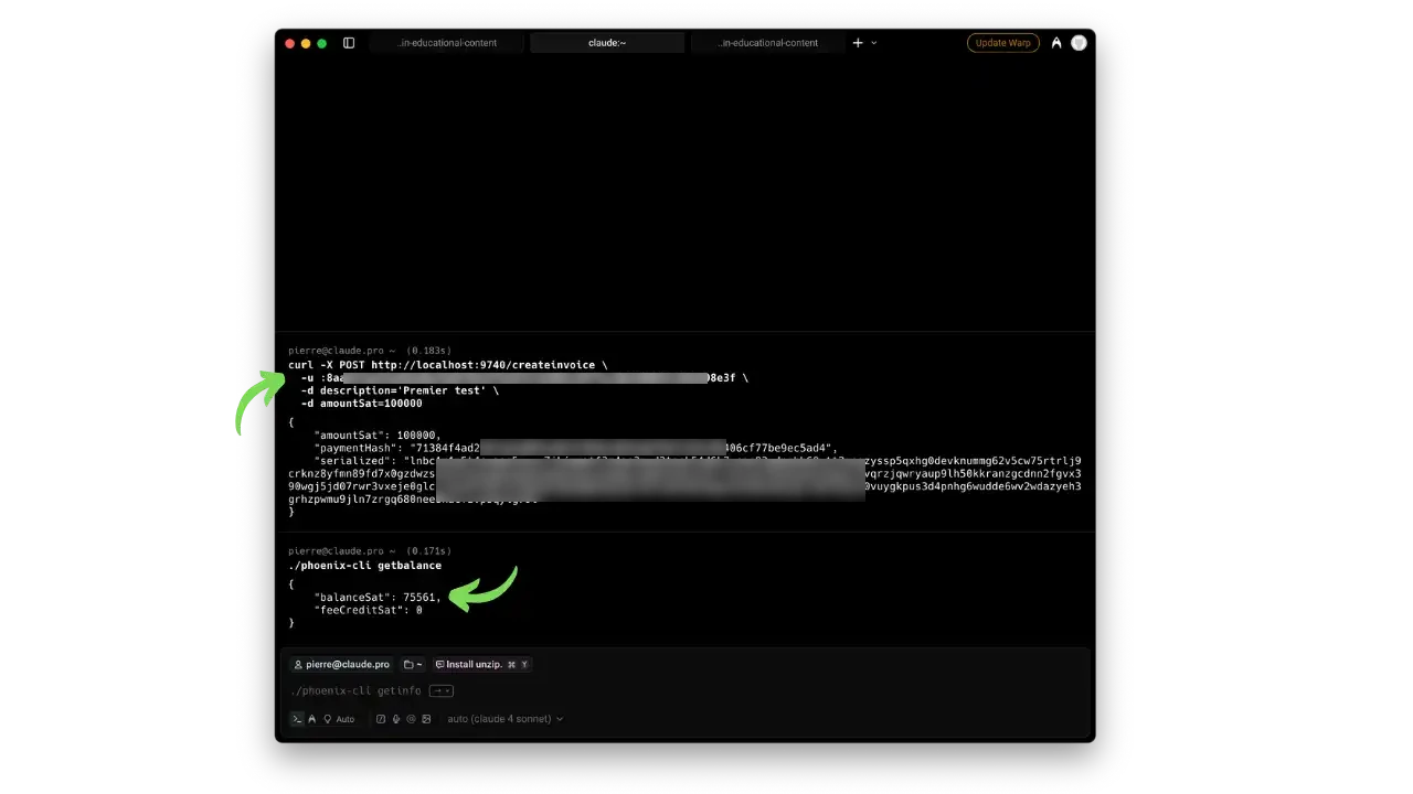 Premier test de réception