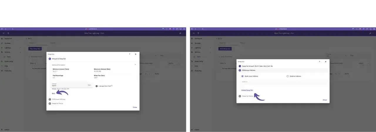 Double capture des étapes de configuration d'un swap-out