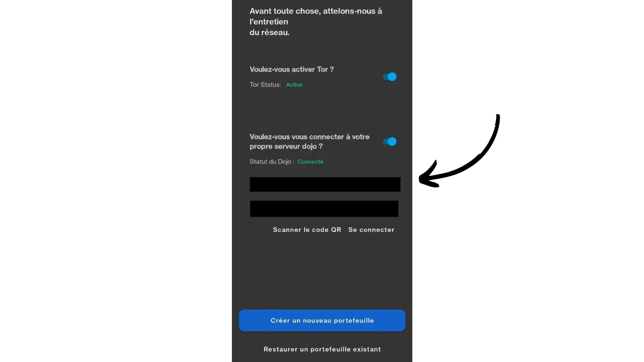 Samourai Wallet connection