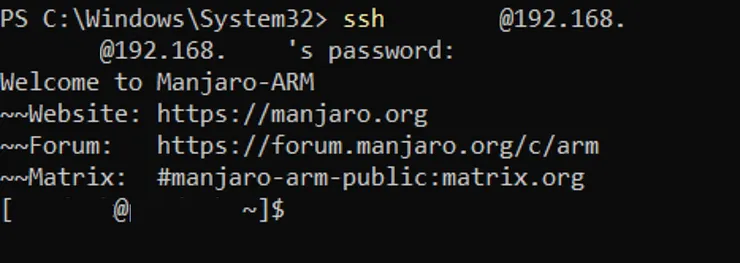 SSH Connection to RoninOS