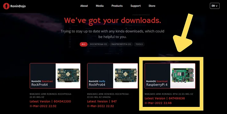 Download RoninOS disk image