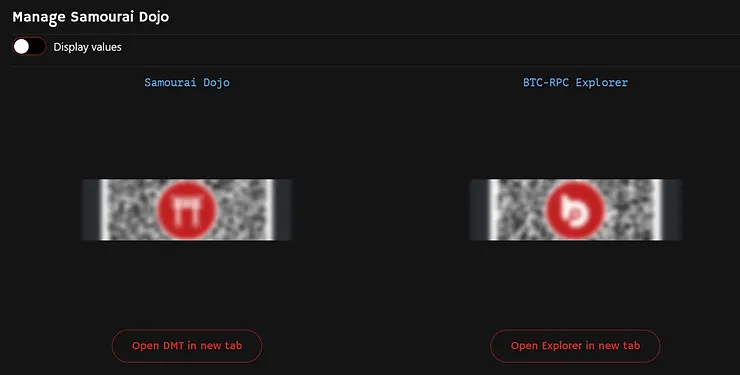 Retrieving the connection QR code to Dojo