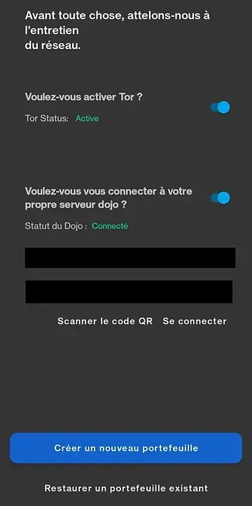 Connecting to Dojo from the Samourai Wallet application