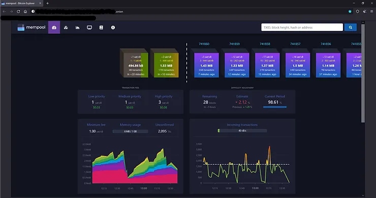 Mempool Space interface