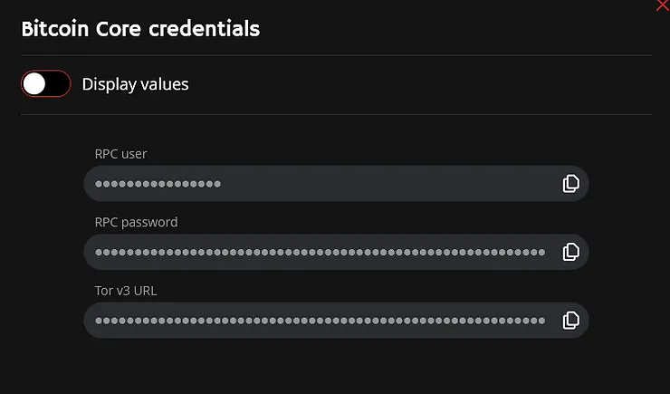 Retrieve TorV3 Bitcoin Daemon address on RoninUI