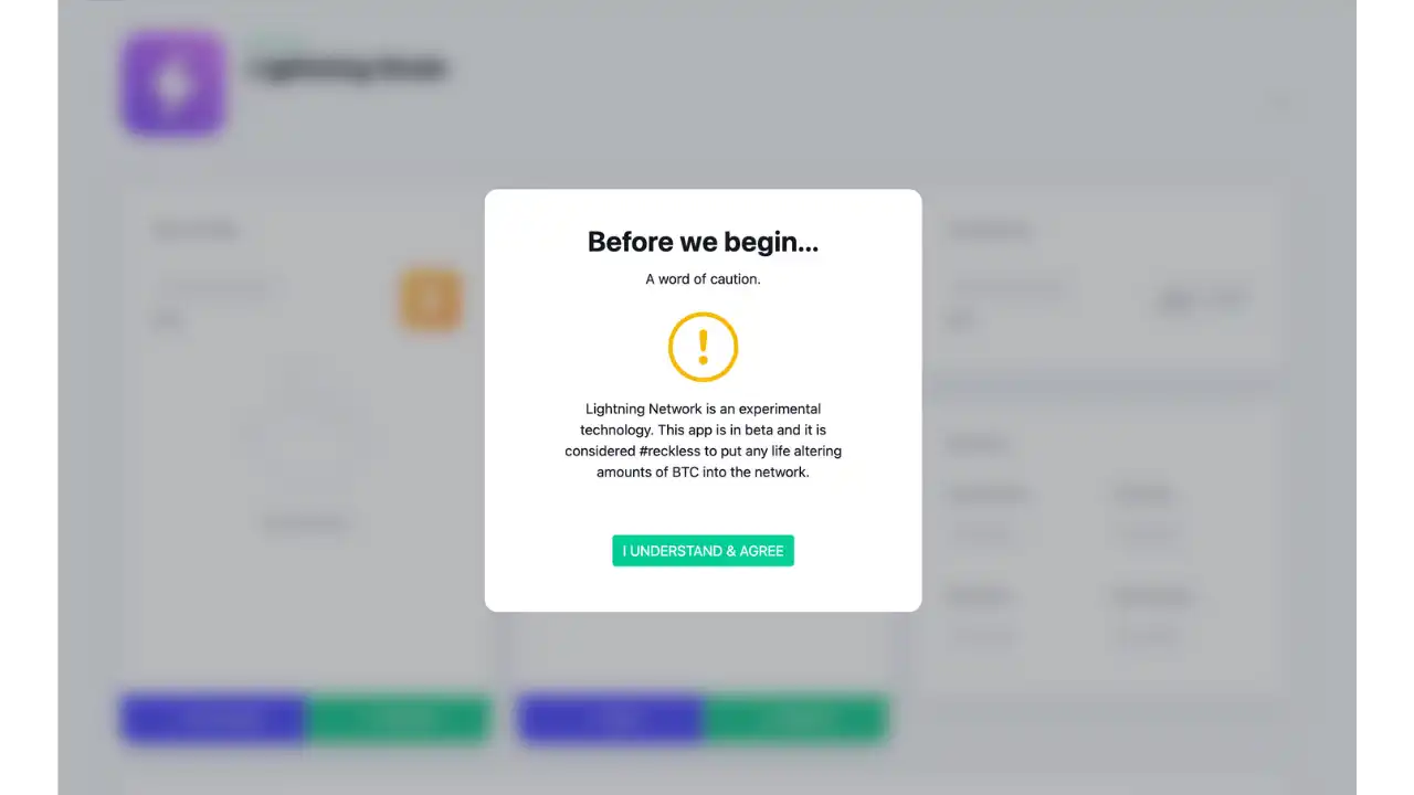 Avertissement sur la nature expérimentale de Lightning
