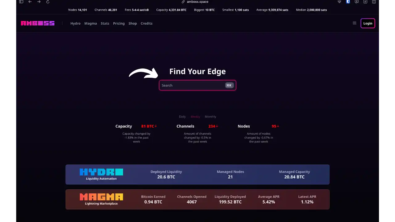 Page d'accueil Amboss.space