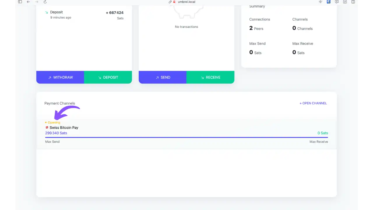 Canal en cours d'ouverture