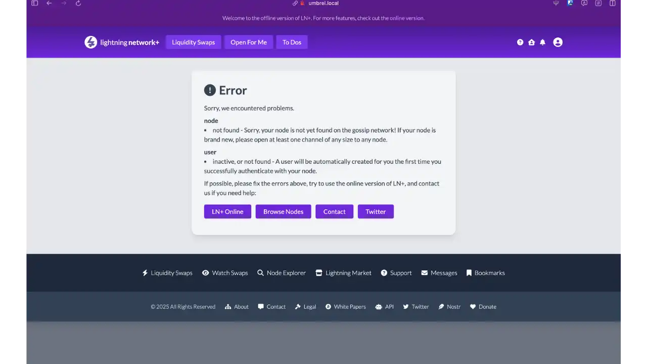 Message d'erreur LN+