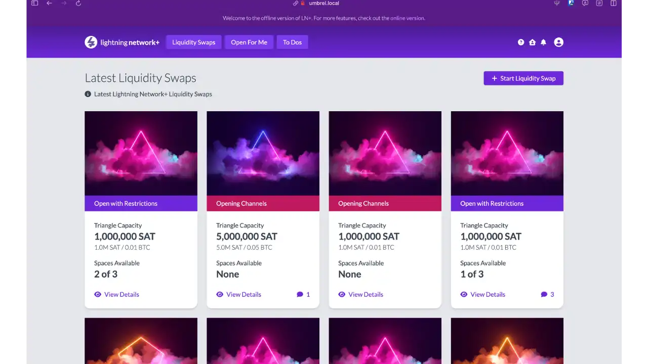 Liste des swaps disponibles