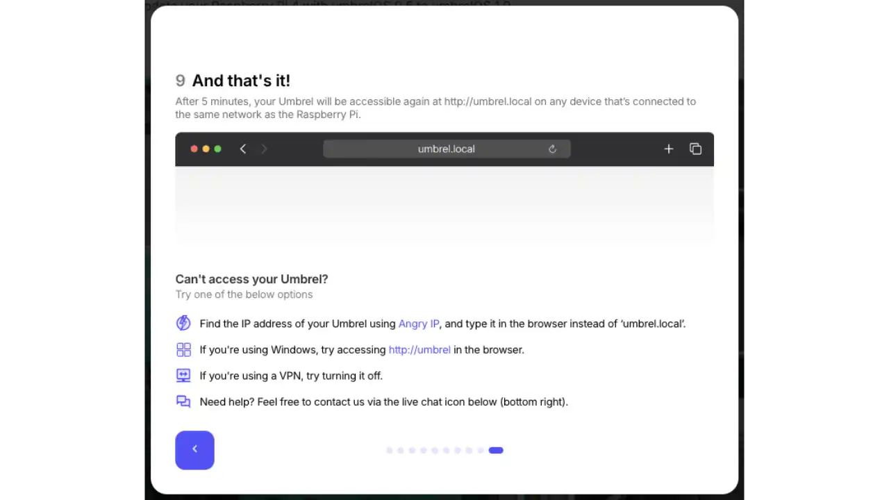 Accès interface web