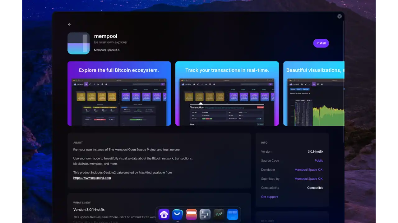 Installation Mempool