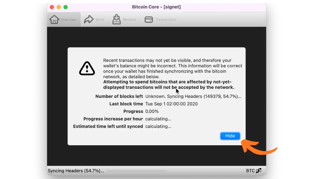 SYNCHRONISATION BITCOIN CORE