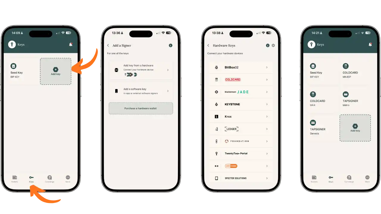 Import des clés hardware