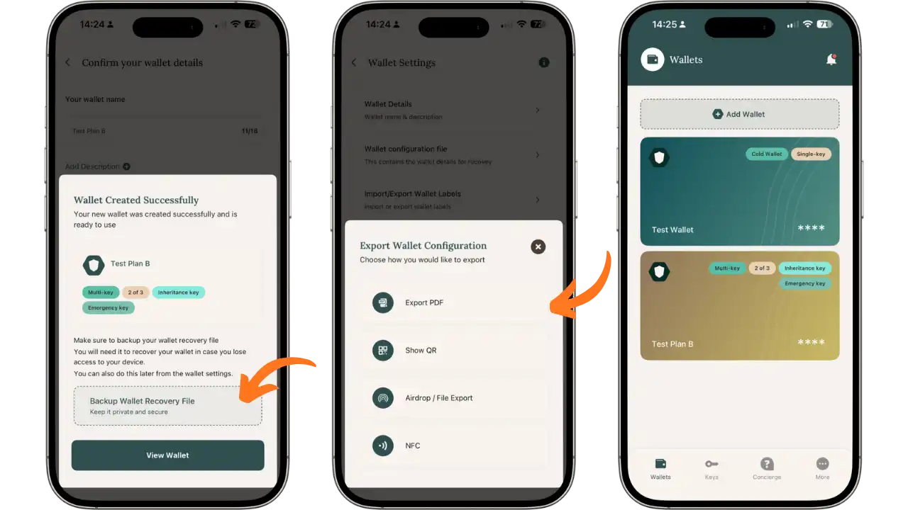 Export de la configuration