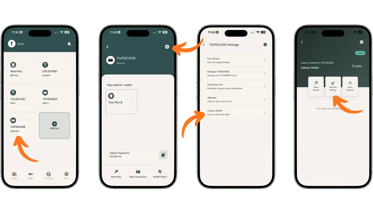 Configuration Canary depuis une clé