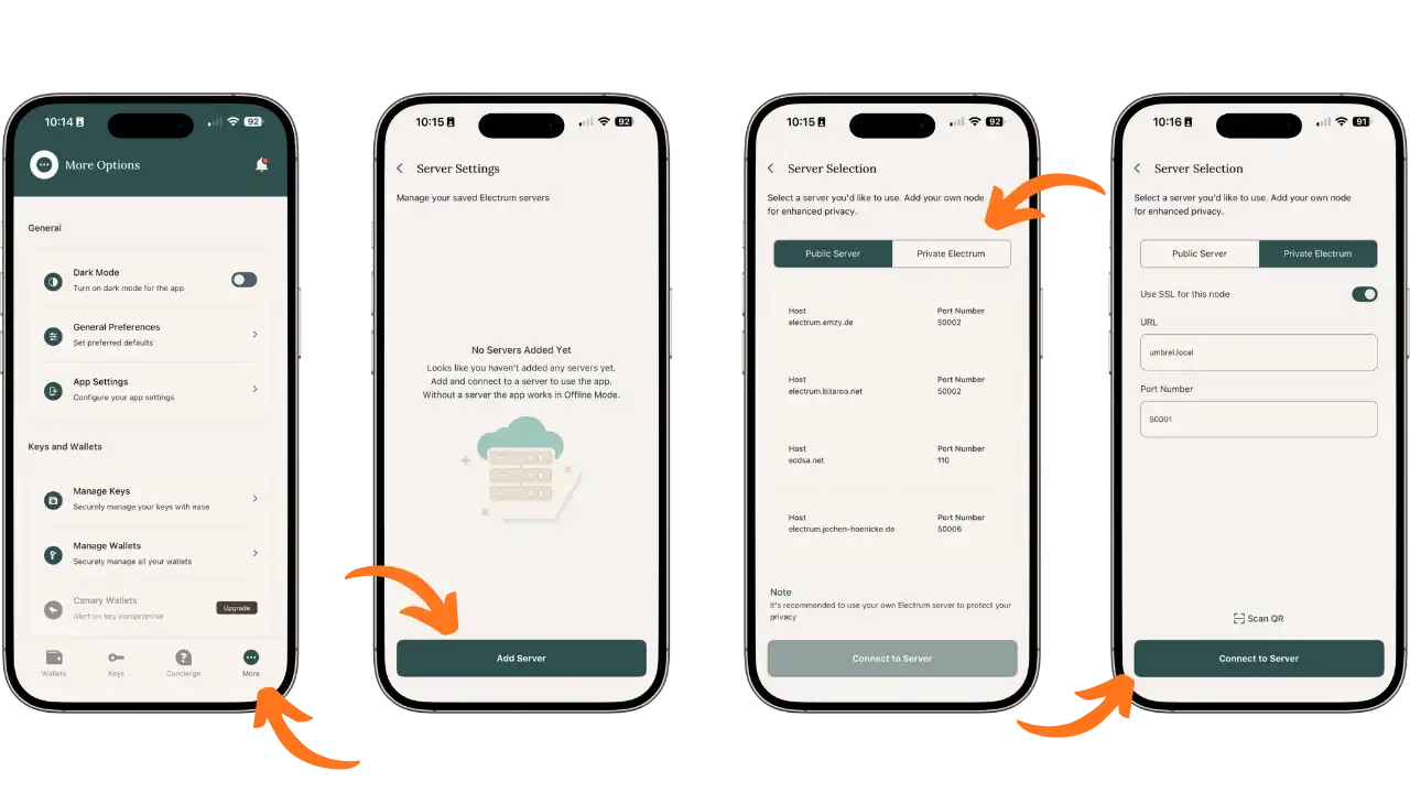 Configuration du serveur Electrum