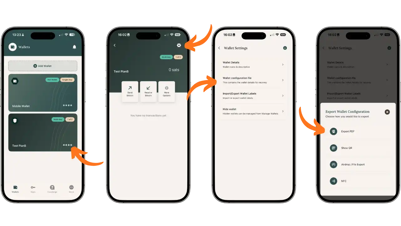 Export du fichier de configuration